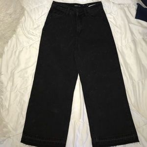 Black wide leg painters jeans